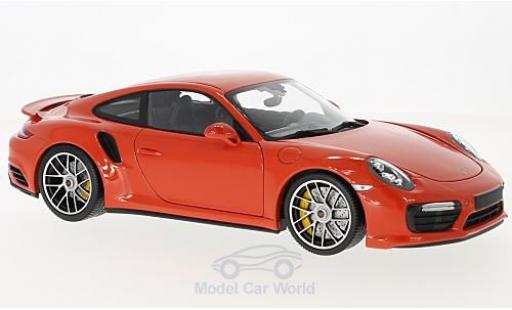 Modelauto Porsche 911 Turbo S oranje 2016 1/18 Minichamps