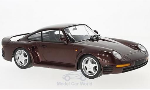 Modelauto Porsche 959 Base metallic rood 1987 1/18 Minichamps