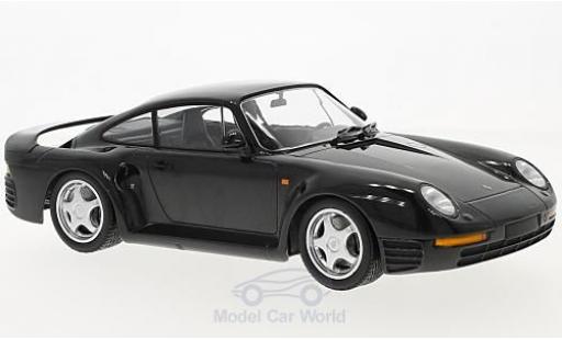Modelauto Porsche 959 1987 metallic grijs 1/18 Minichamps