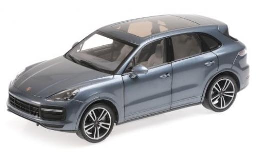 Modelauto Porsche Cayenne Turbo S metallic blauw 2017 1/18 Minichamps