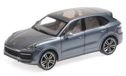 Modelauto Porsche Cayenne Turbo S metallic blauw 2017 1/18 Minichamps