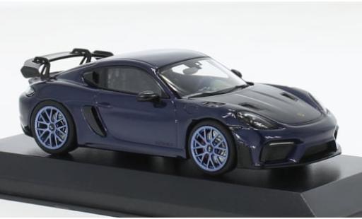 Modelauto Porsche 718 GT4 RS metallic blauw 2021 1/43 Minichamps