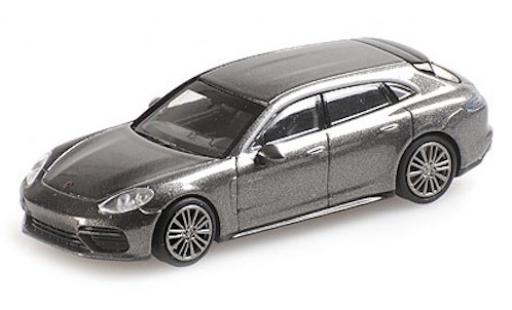 Modelauto Porsche Panamera e-hybrid Turbo S Sport Turismo metallic grijs 2017 1/87 Minichamps