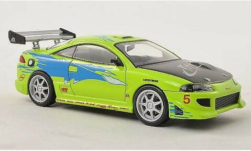Mitsubishi Eclipse Base 1/43 Greenlight Tuning groen met Dekor Fast & Furious 1995 modelauto