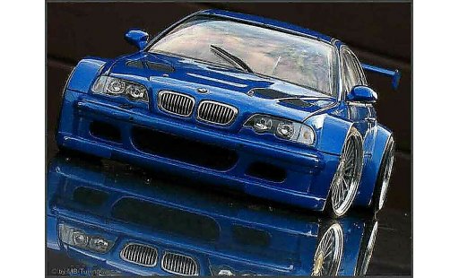 Bmw M3 coupe 1/18 Minichamps GTR E46 blauw jantes 20 pouces modelauto