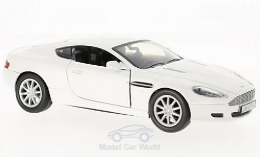 Modelauto Aston Martin DB9 coupe DB 9 metallic wit 1/24 Motormax