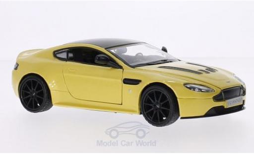 Modelauto Aston Martin V12 Vantage s Vantage metallic geel/zwart 1/24 Motormax