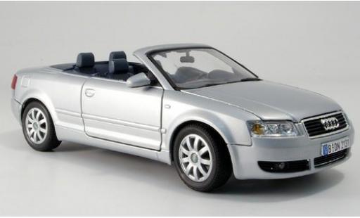 Modelauto Audi A4 cabriolet grijs sans Vitrine 1/18 Motormax