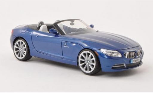 Modelauto Bmw Z4 roadster (E89) metallic blauw 2010 1/24 Motormax
