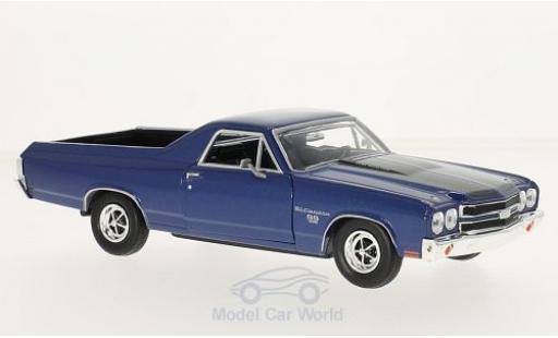 Modelauto Chevrolet El Camino pickup metallic blauw/zwart 1970 1/24 Motormax