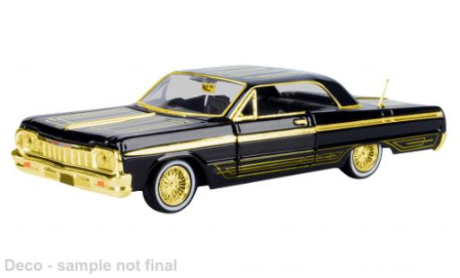 Modelauto Chevrolet Impala Sedan zwart/gold 1964 1/24 Motormax