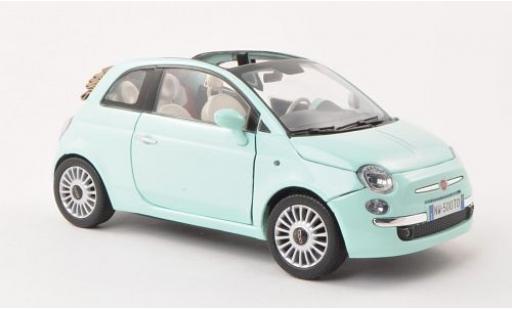 Modelauto Fiat 500 C Cabrio turquoise 1/18 Motormax