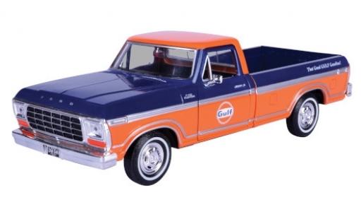 Modelauto Ford F-150 Pickup 50 Custom Pick Up blauw/oranje Gulf 1/24 Motormax