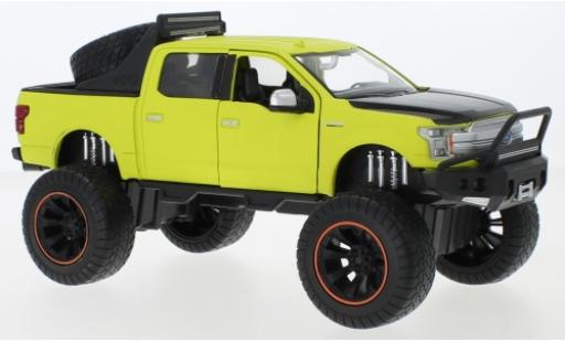 Modelauto Ford F-150 Pickup 50 Lariat Crew Cab Off Road mat-groen/mat-zwart 2019 Ma&Atilde;�stab 1/24 Motormax