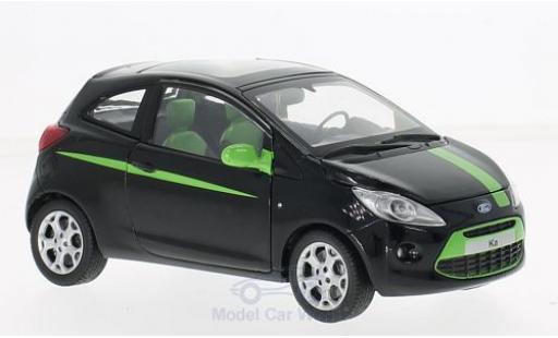 Modelauto Ford Ka Berline zwart/groen 1/24 Motormax