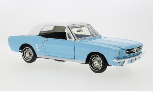 Modelauto Ford Mustang Convertible Cabriolet blauw/wit 1964 1/18 Motormax