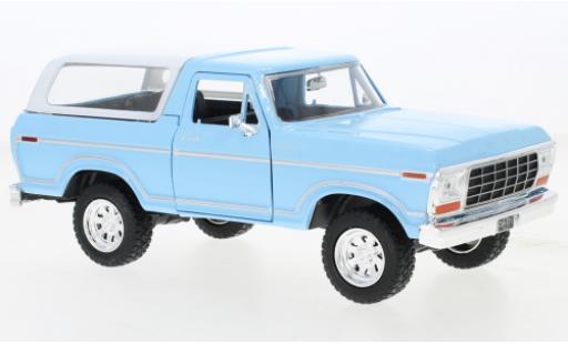 Modelauto Ford Bronco XLT Ranger blauw/wit 1978 1/24 Motormax