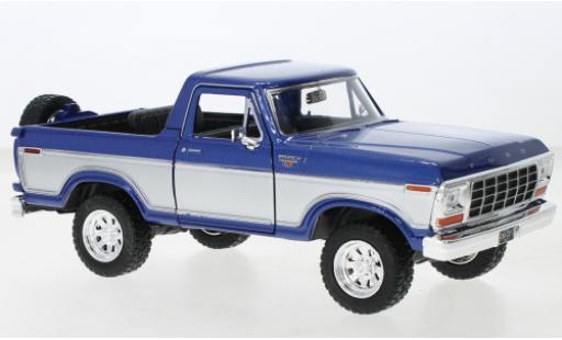 Modelauto Ford Bronco XLT Ranger metallic blauw/d 1978 1/24 Motormax