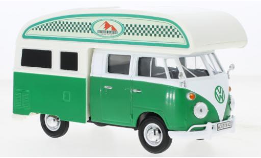 Modelauto Volkswagen T1 Base DoKa Camper wit/groen Outdoor Camping 1/24 Motormax
