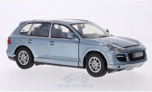 Modelauto Porsche Cayenne Turbo metallic blauw 1/24 Motormax