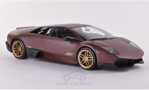 Modelauto Lamborghini Murcielago LP670-4 SV mat-bruin T&Atilde;&frac14;ren en Hauben gesloten 1/18 MR Collection