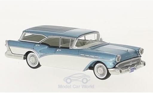 Modelauto Buick Century Caballero Estate Wagon metallic blauw/wit 1957 1/64 Neo