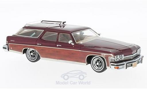 Modelauto Buick Le Sabre Station Wagon Estate metallic rood/Holzoptik 1974 1/43 Neo