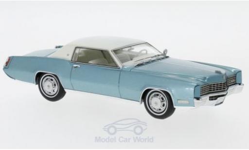 Modelauto Cadillac Eldorado Coupe metallic turquoise/wit 1967 1/43 Neo