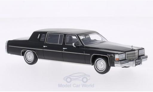 Modelauto Cadillac Fleetwood Limousine Formal Sedan zwart/mat-zwart 1980 1/43 Neo