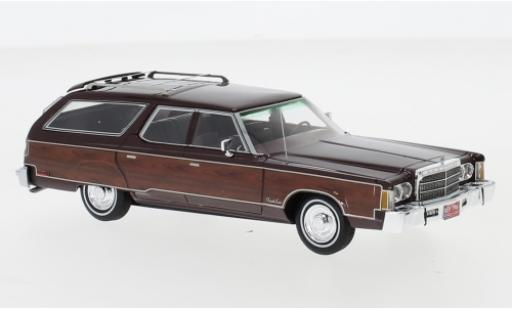 Modelauto Chrysler Town & Country Station Wagon metallic rood/Holzoptik 1976 1/43 Neo