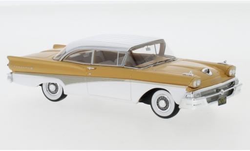 Modelauto Ford Fairlane 500 Hardtop bruin/wit 1958 1/43 Neo
