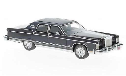Modelauto Lincoln Continental Town Car metallic blauw 1977 1/43 Neo