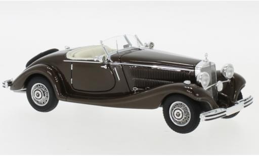 Modelauto Mercedes 290 Base Roadster (W18) bruin 1937 1/43 Neo