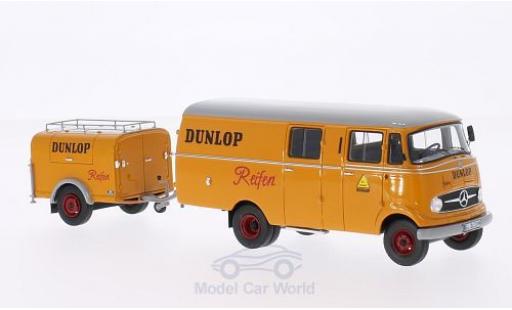 Modelauto Mercedes L319 Base Dunlop 1961 met Ein-Achs-Anh&Atilde;&curren;nger zonder Vitrine 1/43 Neo
