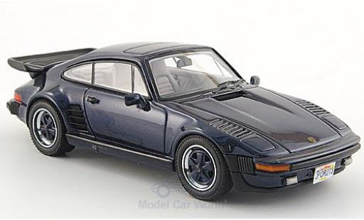 Modelauto Porsche 911 Turbo SE Flatnose metallic blauw 1987 1/43 Neo