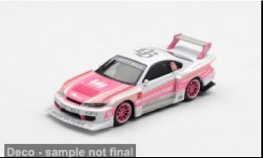 Modelauto Nissan Silvia S15 () LB-Super Silhouette roze/wit 2026 LB-WORKS AMOCULTURE 1/64 Mini GT