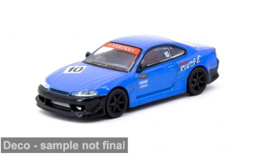 Modelauto Nissan Silvia S15 () VERTEX ( 10th verjaardag) blauw/zwart 1/64 Tarmac Works