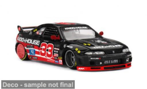 Modelauto Nissan Skyline R33 GT-R () zwart/rood 1995 1/64 Mini GT