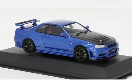Modelauto Nissan Skyline R34 GT-R () blauw 1/43 Solido