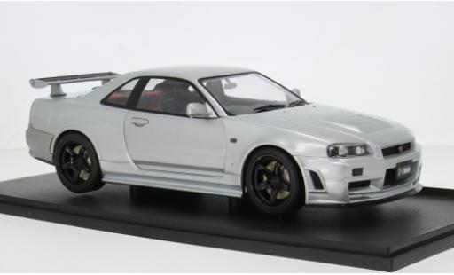 Modelauto Nissan Skyline R34 GT-R grijs/Dekor 1/18 Solido