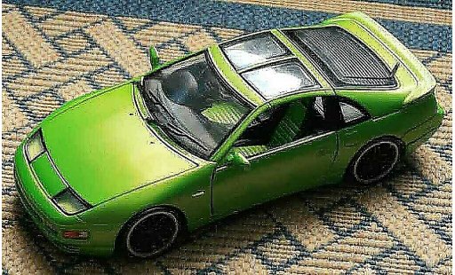 Nissan 300 ZX 1/18 Kyosho fairlady green jantes style bbs zwarts modelauto