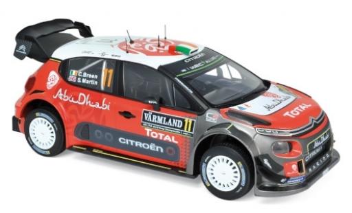Modelauto Citroen C3 WRC No.11 Rally WM Rally Zweden 2018 C.Breen/S.Martin 1/18 Norev