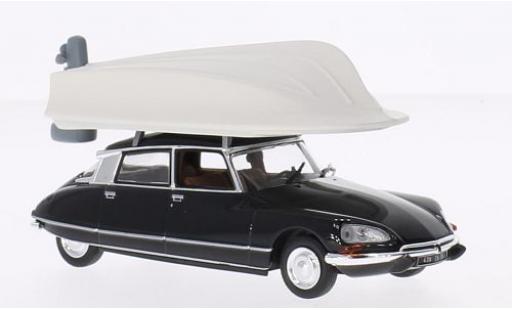 Modelauto Citroen DS 21 Pallas zwart 1972 avec bateau sur Rack de toit 1/43 Norev