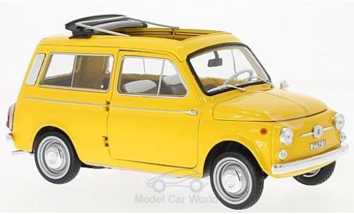 Modelauto Fiat 500 Giardiniera geel 1968 1/18 Norev