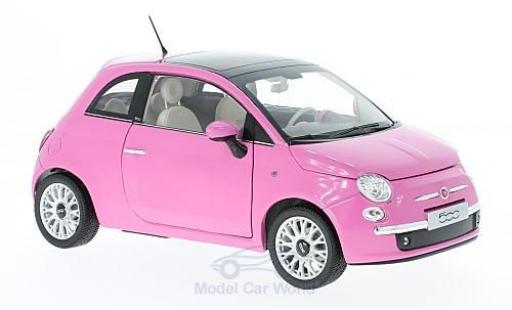 Modelauto Fiat 500C Cabrio C roze 2010 zonder Vitrine 1/18 Norev