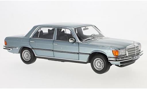 Modelauto Mercedes 450 Base SEL 6.9 metallic blauw 1976 1/18 Norev