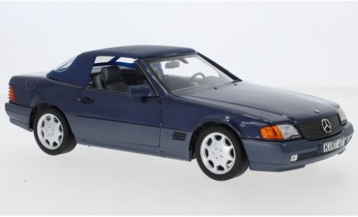 Modelauto Mercedes 500 Base SL (R129) metallic blauw 1989 1/18 Norev