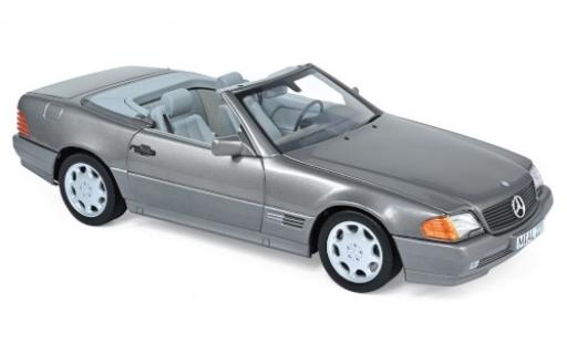 Modelauto Mercedes 500 Base SL (R129) metallic grijs 1989 1/18 Norev