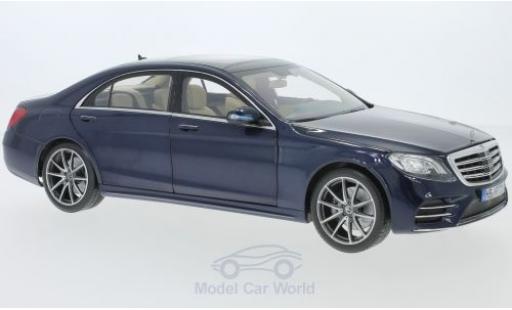 Modelauto Mercedes S AMG S-Class -Line metallic blauw 2018 1/18 Norev
