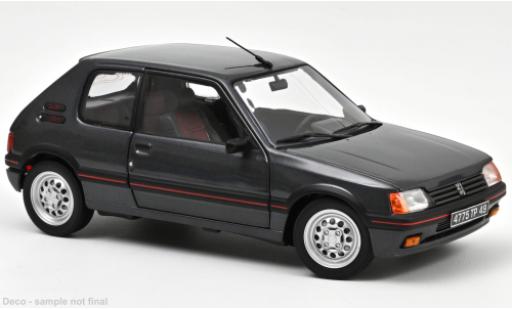 Modelauto Peugeot 205 GTI 1.6 metallic grijs 1988 1/18 Norev